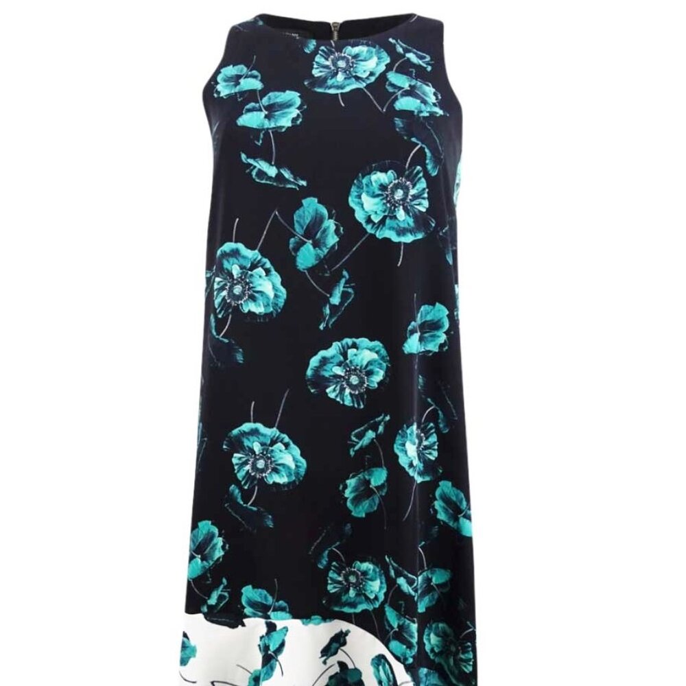 Alfani Womens Floral Asymmetric Wear To Work Dress Size 6 Color Black
